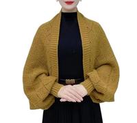 Genérico Hollow out Knitted Shawl Coat for Women Lightweight Open Front Crochet Cardigan Wrap Breathable Knit Cape Beach Cover Up