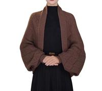 Genérico Hollow out Knitted Shawl Coat for Women Lightweight Open Front Crochet Cardigan Wrap Breathable Knit Cape Beach Cover Up