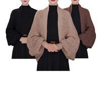 Genérico Hollow out Knitted Shawl Coat for Women Lightweight Open Front Crochet Cardigan Wrap Breathable Knit Cape Beach Cover Up