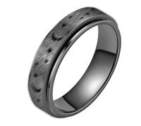 Genérico Hollow Star and Moon Fidget Ring, Adjustable Rotating Finger Jewelry & Ring, Fashionable Stress-Relief Accessory for Women, Classroom Meditation Travel Focus Public Speaking Airplane