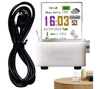 Generico Hologram Cube Desk Clock - Mini estación meteorológica 3D con WiFi | Reloj digital pequeño con pantalla transparente | Futuristic Desktop Decoration For Room, Office, Or Tech