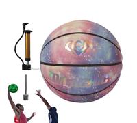 Genérico Holographic Basketball - Durable PU Leather Night Light Ball, Reflective Glow Ball | Size 7 Self-Lighting with Eye-Catching, Fun Sports Equipment for Kids Boys Girls Court Games