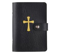 Genérico Holy Card Holder, Prayer Porta Tarjetas 40 Tarjetas, Tarjetero Multiusos De Cuero Sintético Con Cruz Religiosa, Cartera Portátil - Accesorio Bíblico Para Oración Y Diálogo Del Corazón