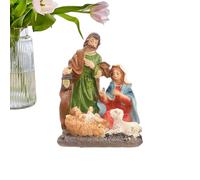 Genérico Holy Family Statue, Nativity Scene Figurine, Jesus Mary Joseph Desk Sculpture, Resin Statue 6 Inch, Ideal for Indoor Christmas Home Decor and Table Fireplace Display