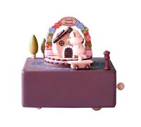Genérico Holz Spieluhr Schweinchen - Musikbox Drehend, Handbetrieb Ornament Dekorativ Kreativ, Kinder Präsent Klassisches, Design Sammlerstück Detailreich | Besondere Für Feier Anlass