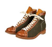 Genérico Hombre Cordones Casuales Botas De Tobillo Puntera Redonda Cuero PU Botas Cortas Tacón De Bloque Bajo Bota Motera,Marrón,38.5 EU