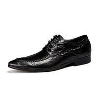 Genérico Hombre Cordones Zapatos De Vestir De Formales Punta Puntiaguda Zapatos De Negocios Tacón De Bloque Bajo Zapatos De Fiesta De Graduación De Boda,Negro,38 EU