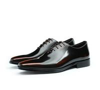 Genérico Hombre Punta Cuadrada Zapatos Oxford Charol Zapato De Vestir De Formales Cordones Zapatos De Fiesta De Graduación De Boda,Marrón,37 EU