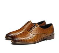 Genérico Hombre Punta Puntiaguda Oxford Perforados Tacón Bajo Tipo Bloque Zapatos De Bodas De Fiestas Y Graduaciones Cordones Zapatos De Formales para Verano,Marrón,38 EU