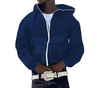 Genérico Hombre Sudadera con Capucha - Suéter con Capucha para Hombre y Mujer cárdigan Informal con Bordado de Tendencia Europea y con Personalidad Estilo Hip Hop (Navy M)