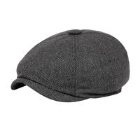 Genérico Hombre Tejón Boina de sarga para Hombres y Mujeres, Sombrero retro, Tendencia, Otoño e Invierno Fieltro Hombre Negro, gris oscuro, M