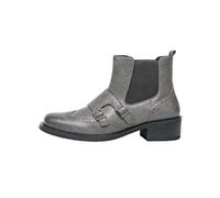 Genérico Hombre Tirón Chelsea Botas De Tobillo Tacón De Bloque Bajo Botas De Brogue Puntera Cuadrada Cuero PU Bota Cortas Casual,Gris,39 EU