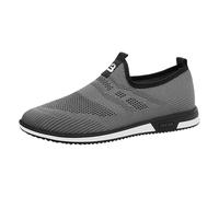 Genérico Hombre Zapatos de Ocio para Hombres Transpirables en Primavera y Verano Zapatos Deportivos de Malla Informales Perezosos un pie Individuales Suela Plana (Grey, 44)