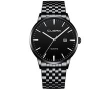 Genérico Hombres Negocios Lujo Caballeros Reloj de Banda de Inoxidable Impermeable 2 Leopard Banda (C, One Size)