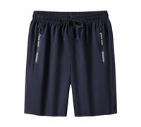 Genérico Hombres Secado Rápido Pantalones Cortos Entrenamiento Corriendo Caminando Atlético Shorts con Cremallera Bolsillos