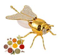 Genérico Honey Jar | Rhinestone Bee Shaped Clear Kitchen Utensils with Spoon - Decorative Honey Jar - for Breakfast Kitchen Food Prep Baking Cake Holiday Birthday Party Flour Salt Sugar Loose Tea