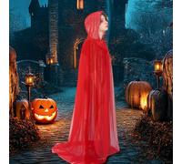 Genérico Hooded Cape, Long Sheer Witch Cape, Women's Costume Robes for Wedding Holiday Stage Performance Photo Vampire Bonfire Party Goth Autumn Halloween Bridal Renaissance