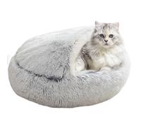 Genérico Hooded Cat Bed, Plush Pet Cave, Warm Indoor Kennel For Cats Home Comfort Pet Enrichment Accessory Feline Nesting Component Animal Sleep Equipment Puppy Lounger Gear Relaxation Set