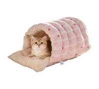 Genérico Hooded Cat Cave Bed - Semi Enclosed Plush Pet House, Detachable Washable Winter Nest, Calm Secure Sleep Den | Comfortable Indoor Relaxation Space For Apartment Bedroom Balcony Home