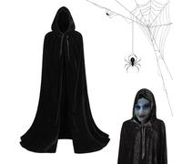 Genérico Hooded Costume Cloak, Raven Cosplay Cape, Gothic Fantasy Robe, Breathable Material, Flowing Silhouette, Red Color 59inch, Excellent for Festivals Hunting and Stage Reenactments
