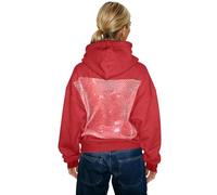 Genérico Hoodie Damen Oversize Hollow Transparent Rückenfrei Kapuzenpullover Mesh Back Sweatjacke Hip Hop Y2K Streetwear,Women Sexy See Through Long Sleeve Sweatshirt,Crystal Mesh Pullover