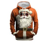 Genérico Hoodie Hombre - Sudaderas con Capucha Sudadera con Capucha con Estampado navideño de Tendencia Informal de otoño e Invierno para Hombre (Orange L)