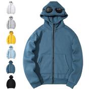 Genérico Hoodie with Eye Mask Built in, Airplane Mode Travel Hoodie with Hidden Pockets, 2-in-1 Sleep Hooded Pullover Women Men (Dark Blue,XXL)