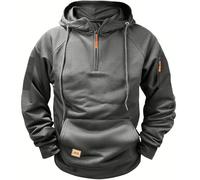 Genérico Hoodies for Men Oversized Quarter Vintage Workout Running Active Pullover Military Tactical Hooded Sweatshirts (Dark Gray,XL)