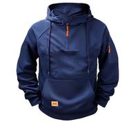 Genérico Hoodies for Men Oversized Quarter Vintage Workout Running Active Pullover Military Tactical Hooded Sweatshirts (Navy,3XL)