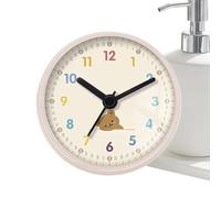 Genérico Horloge De Douche Étanche- 73g Décoration Murale Ronde De Salle Bain Silencieuse Ventouse | Horloge Étanche Avec Motif Ours | Pour Maison, Cuisine, Piscine, Mur De SPA, Toilettes