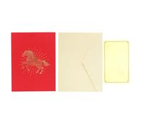 Genérico Horse Card - Vintage Cardstock Greeting Keepsake | 2026 Horses Birthday Card | For Family Friends Men Women Kids Home Holiday New Year Indoor, 3D Gold Foil Year Of The Horse Greeting Cards