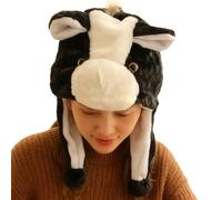 Genérico Horse Hat Plush - Cartoon Animal Headgear, Soft Warm Festival Costume, Horse Design, Party Stage Performance Accessory for Cosplay, Christmas, Holiday, Winter, 13.7 X 11.8 X 17.7in