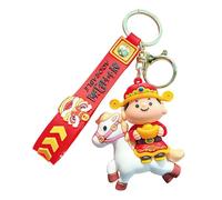 Genérico Horse Keychain - 2.7 Inch Silicone | Horse Keyring | Bag Pendant | luckyy Keychain | Chinese Ornament | Festive Accessory For Handbags Backpacks Car Keys Party Favors New Year Decoration Use