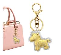 Generico Horse Keychain - Decorative Horse Glass Keyring, Chinese New Year Keychain Sets, Cute Wealth Symbol Decoration for Phone, Adult, Child, Family, Friend, Birthday, Party, Holiday, Purse, Have