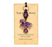 Genérico Horse Keychain For Women & Men - Good Luck Amethyst | Sparkling Purse Charms Pendant For Handbag Wallet Car Phone Home Decor Bookshelf Display