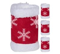 Genérico Horse Leg Wraps - Equestrian Leg Protectors | Christmas Snowflake Boots with Warm Padded Lining Training Gear with Secure Hook Fastener Farm Riding Equipment for Winter Cold Weather