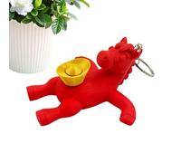 Genérico Horse Ornament Decor - Festive Accent for Lunar Celebration | Resin Figurine with Gold Ingot Detail, Compact Display Piece for Shelf Table Car Interior Gift Keepsake Spring Festival