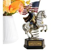Genérico Horse Statue - 13×6.7×4.7cm Commemorative Resin Desktop Figurine, Men Riding Horse Decor Sculpture For Home Bedroom Living Room Office Shelf Car Dashboard Antique Style