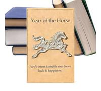 Genérico Horse Statue Decor, 2026 New Year, Horse Statues with Card, Animal Figurine with Luck Design, Home Decor, Holiday Festival Birthday for Kids Men Women Home Apartment Bedroom Living Room