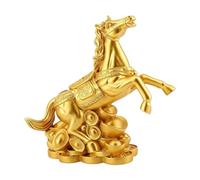 Genérico Horse Statue - Golden Resin Wealth Decorative Desktop Sculpture | Chinese Horse Decors For Cars Shop School Offices Cafes Bookstores Living Room Bedside Party Festival Decor and Others