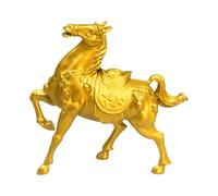 Genérico Horse Statue - Golden Sculpture, Single Piece Wealth Symbol For Residence Area, Table Decoration with Polished Finish, Home Decoration, Animal Accent For Fireplace Ledge, Desk and Exhibit