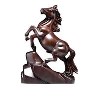 Genérico Horse Statue - Wood 15 cm, Chinese Decor, Hand-Carved Design | Success Symbol, Wooden Horse Figurine, Animal Carved Ornament for Office, Living Room, Tabletop, 2026 Chinese New Year