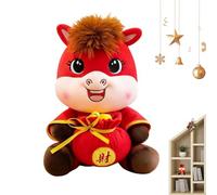 Genérico Horse Stuffed Animal - Stuffed Horse Plush Toy,Chinese New Year Animals - God of Wealth 2026 Mascot Peace Cartoon Doll For Student Family Adult Child Friend Living Room