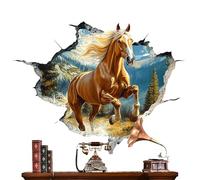 Genérico Horse Wallpaper - Horse Wall Decals Wallpaper Sticky | Cartoon Hole Design Animal Decals | Removable Self-adhesive Wallpapers For Kids Room,for Bedroom Nursery Bathroom Home House Bar