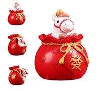 Genérico Horse Year Lucky Money Decorative Jar, Feng Shui Lucky Horse Piggy Bank Decor, Resin Craft New Year Horses Statue Money Box for Blessing Souvenir,Home Desk Decor,Car Ornament