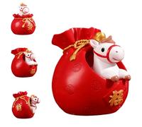Genérico Horse Year Lucky Money Decorative Jar, Feng Shui Lucky Horse Piggy Bank Decor, Resin Craft New Year Horses Statue Money Box for Blessing Souvenir,Home Desk Decor,Car Ornament