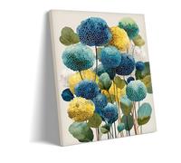 Genérico Hortensia Ramo Lienzo Arte Azul Amarillo Acuarela Pintura Mural Para Salon Dormitorio Impresión Botánica Decoración Hogar Moderno Estilo Escandinavo Elegante (1,60x90cm Enmarcado)