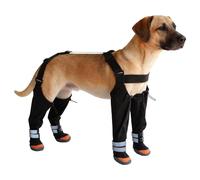 Genérico Hosenträger Stiefel für Hunde - Schmutzabweisende Wasserdichte Schuhe | Verstellbare Rutschfeste Hundeschneehosen mit Reflektierstreifen - Für Kalte Jahreszeit Schnee Regen Outdoor