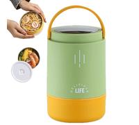 Generico Hot and Cold Food Container, 900 ml Stainless Steel Leak-Proof Lunch Bowl, 3-Layered Wide Mouth Thermal Storage Portable Versatile Ideal for All Kinds of People, Size: 4.45x6.73inc