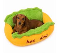 Genérico Hot Dog Bed for Dachshund, Removable Washable Hot Dog Bun Dog Bed, Plush Soft Cozy Pet Mat with Non-Slip Bottom, for Small Dogs, Soft Cozy, Washer and Dryer Friendly (S)